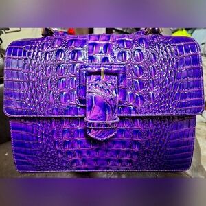 Like new Brahmin Leather Crocodile Embossed Satchel